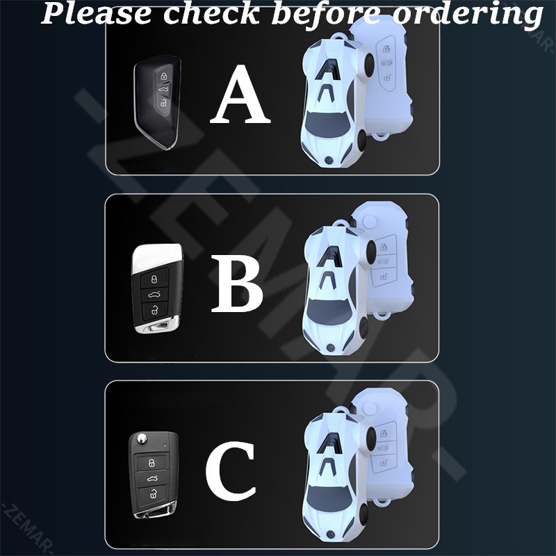 Volkswagen Silicone Car Key Shell Key Case Sports Car Design Key Cover ...