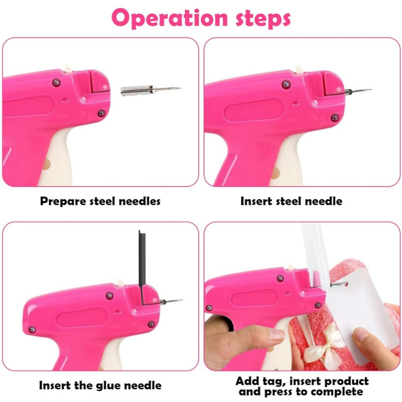 Threadless Micro Stitch Gun with 2,000 Black White Fasteners & 1.5mm 6 ...