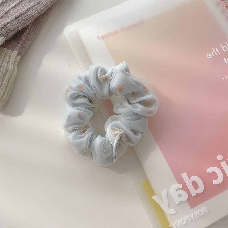 Double mesh gentle flower hair rope super fairy hair band girl ponytail ...