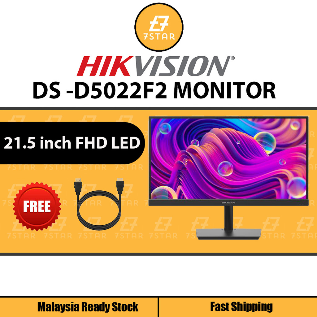 7star HIKVISION-21.5inch FHD LED MONITOR ULTRA-THIN BORDER 75 Hz HDMI ...