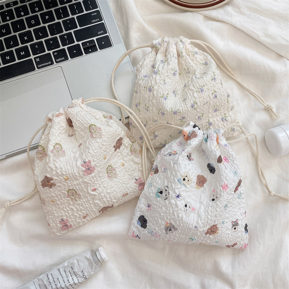 Cherry Blossom Pink Flower Drawstring Drawstring Pocket Cute Little ...