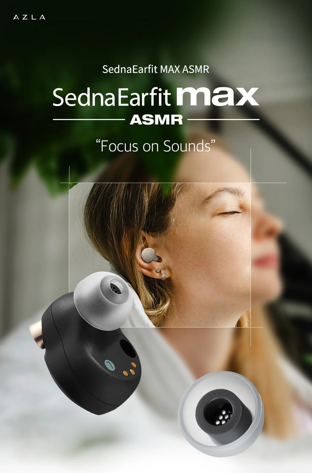 AZLA SednaEarfit MAX ASMR, Silicone Replacement Eartips: ASMR Optimized ...