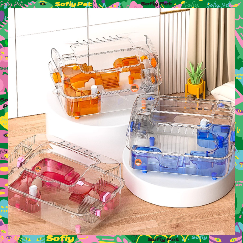 MANSION Transparent Premium Hamster Cage Habitats Acrylic toys modern ... - Hamster Cage Designs With Hidden Wheels