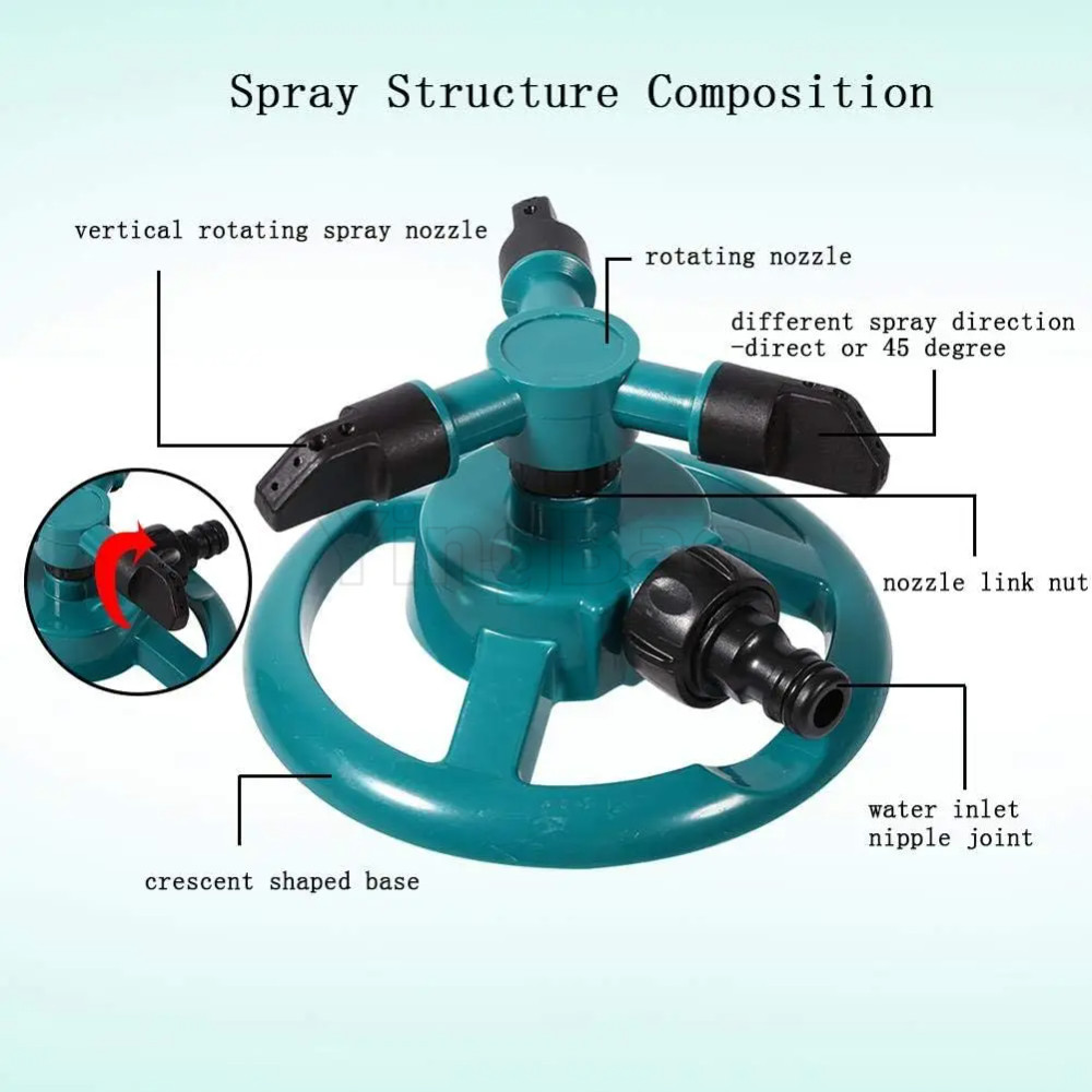 Adjustable 360 Degree Rotation Lawn Sprinkler, Large Area Coverage ...