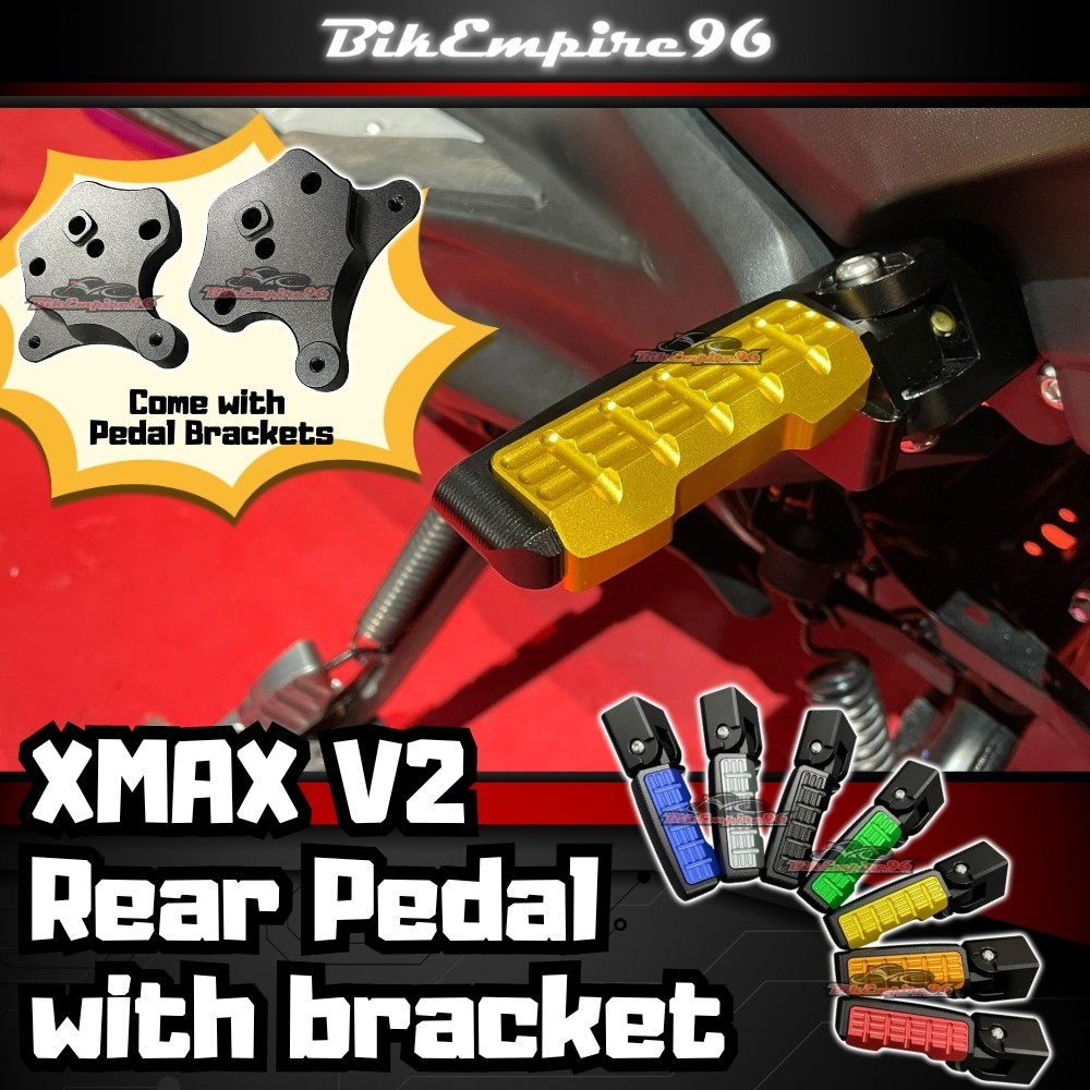 Xmax V2 Rear Pedals with Bracket 1 Pair CNC Aluminum Footrests Pedals ...