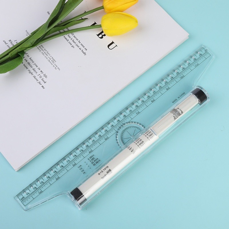 Multi Function Drawing Tool Roll Draw Ruler Metric Rolling Ruler Clear ...
