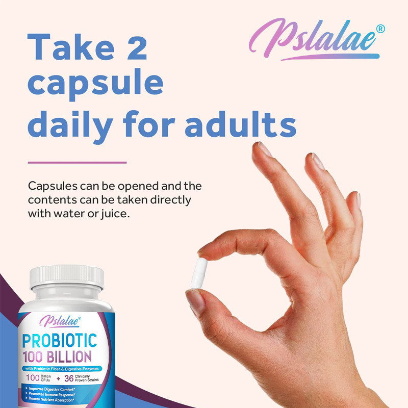 Pslalae Probiotics Capsules, containing prebiotic fiber and digestive