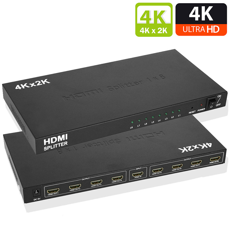 4K 1X8 HDMI Splitter 1 In 8 Out HDMI Splitter 4K30Hz HDMI Distributor