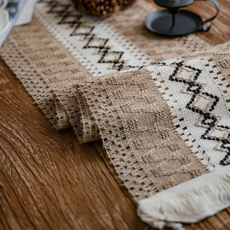 iDECO™ 30cm x 180cm Table Runner Muji Woven Cotton Linen Dining Table