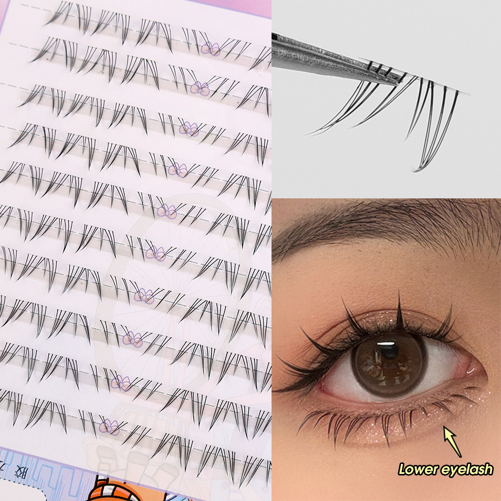 DIY Natural Fake Lower Eyelashes - Segmented Manga Curly Under Lashes ...