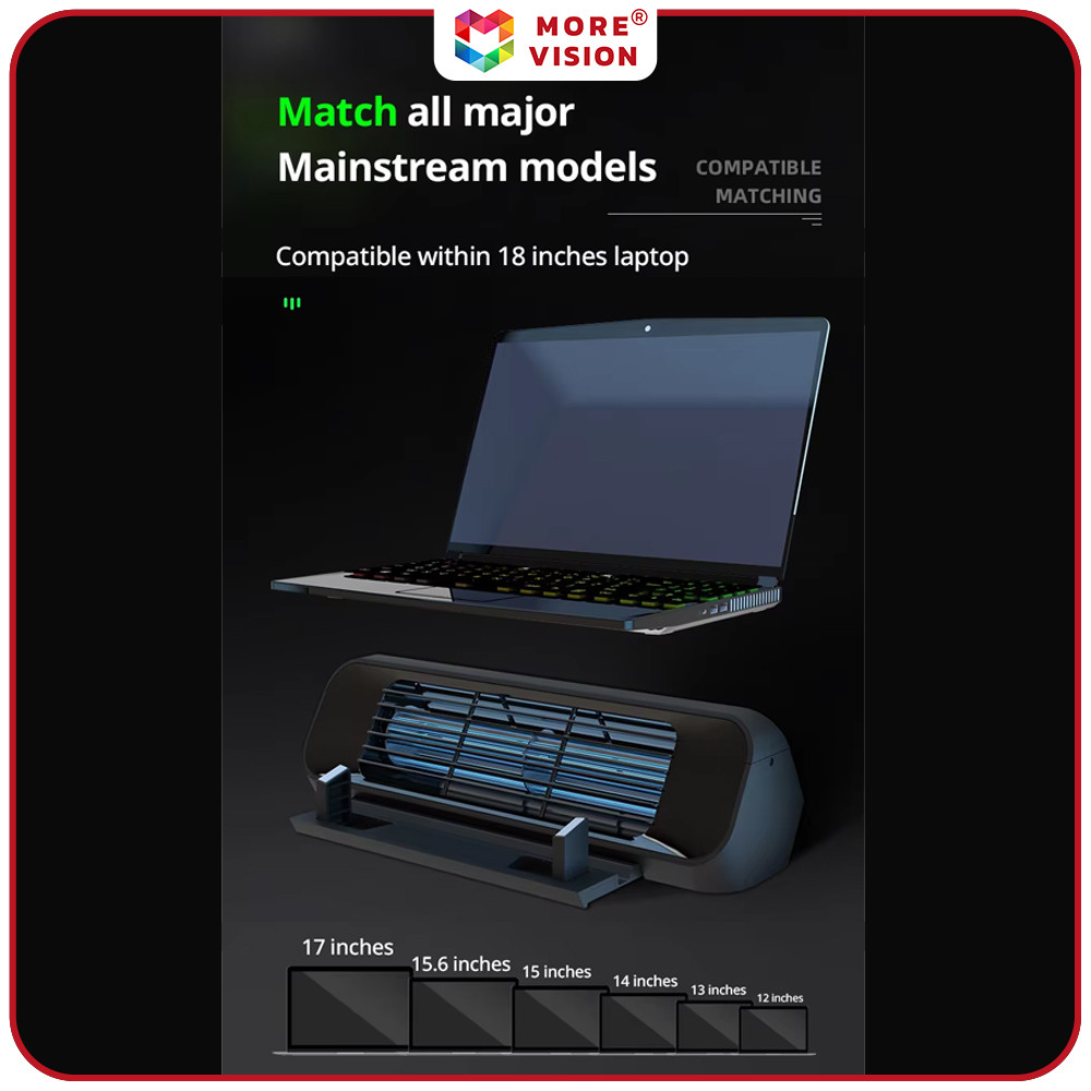 X1 Turbo Laptop Cooler 2 in 1 Stand Fan PC Pad Computer Cooling