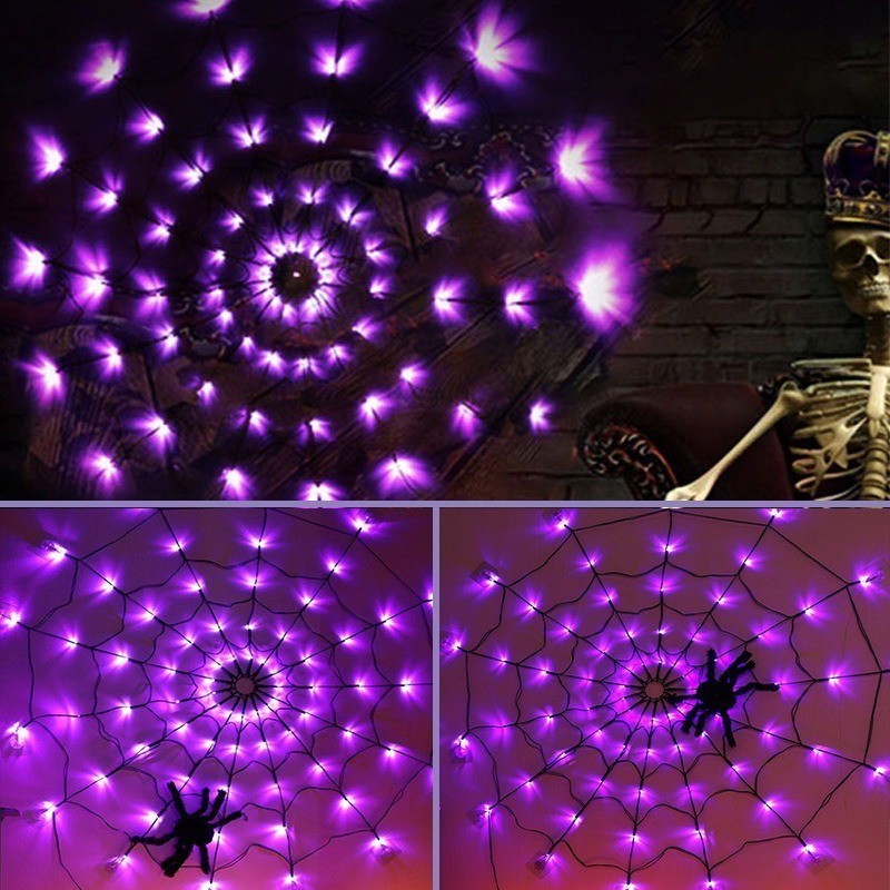 LED Halloween Luminous Spider Web Light Horror Atmosphere Spide Web ...
