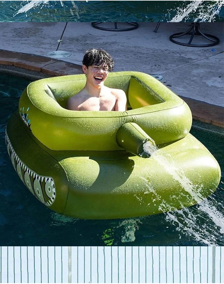 Tank Swimming Ring Inflatable Water Spray Floating Toy Boys Girls ...