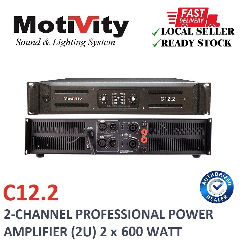 MOTIVITY C12.2 2-Channel Professional Power Amplifier - 2 x 600 Watt ...