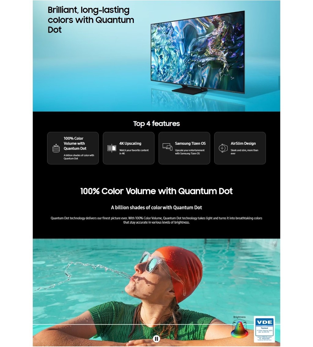 Samsung 50" 4K Smart QLED TV QA50Q60DAKXXM Shopee Malaysia