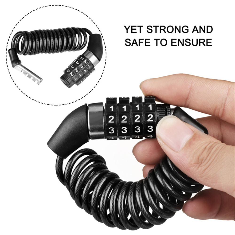 Durable Classic Helmet Lock Chain 4 Digit Password Combination Portable ...
