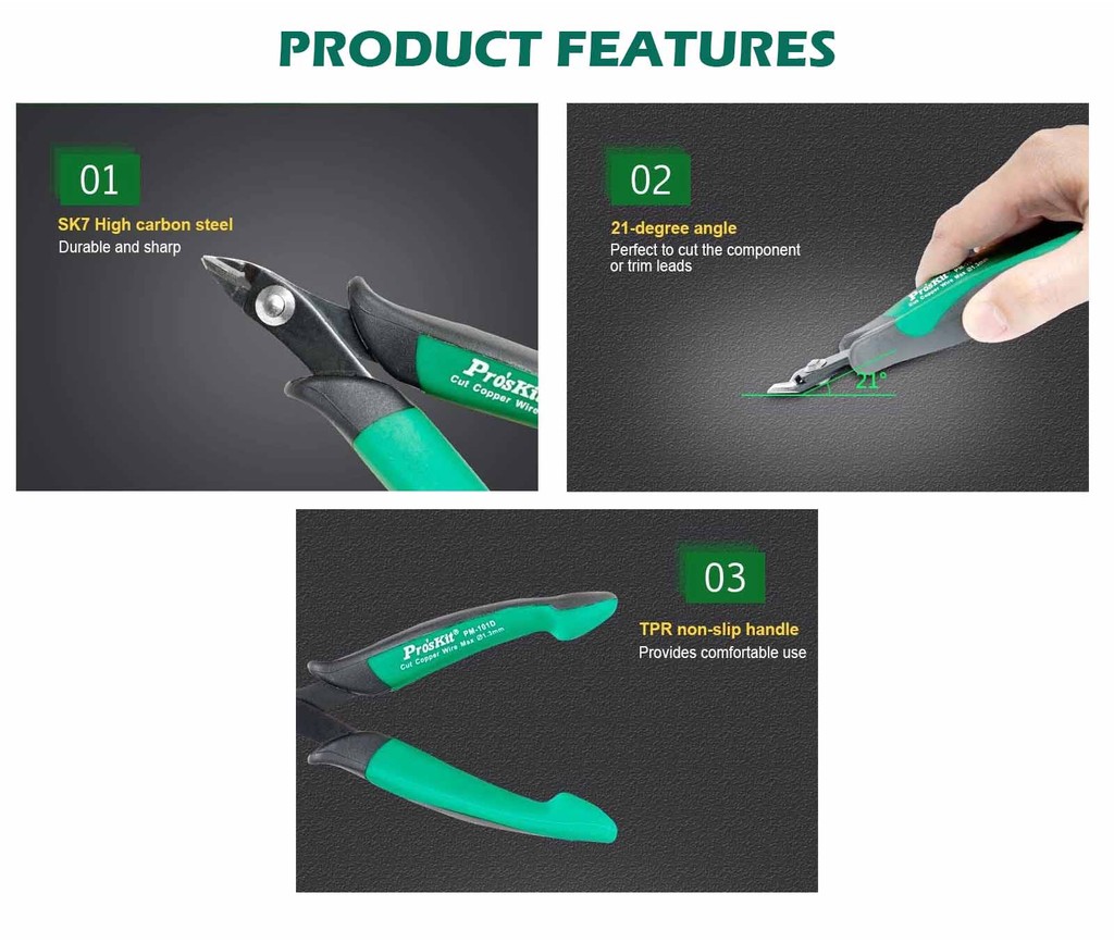 [Luminense] Pro'sKit PM-101D Micro Cutting Plier Diagonal Cutter ...