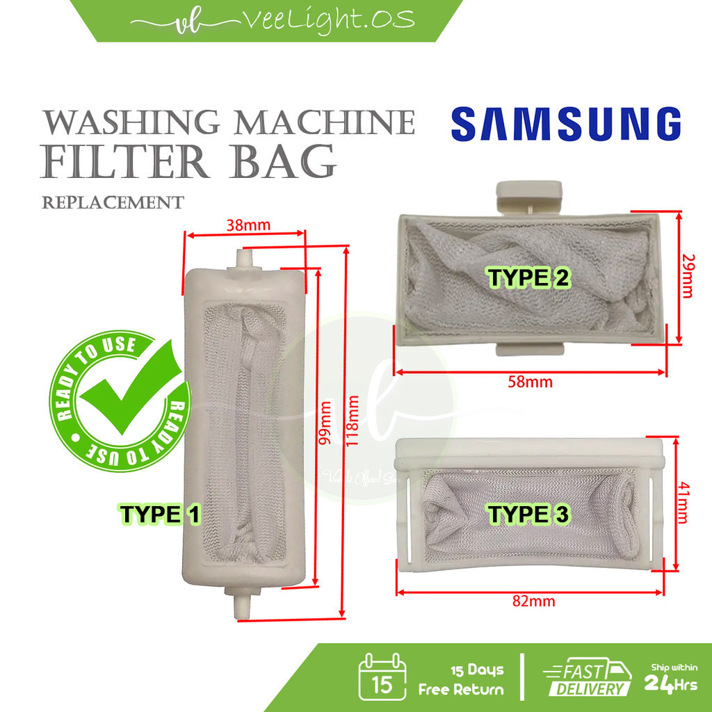 SAMSUNG WASHING MACHINE DUST FILTER BAG PENAPIS HABUK MESIN BASUH SPARE ...