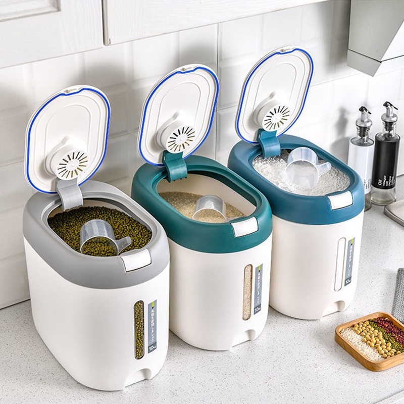 5 kg rice bin, plastic storage crate Japanese style kitchen rice bin ...