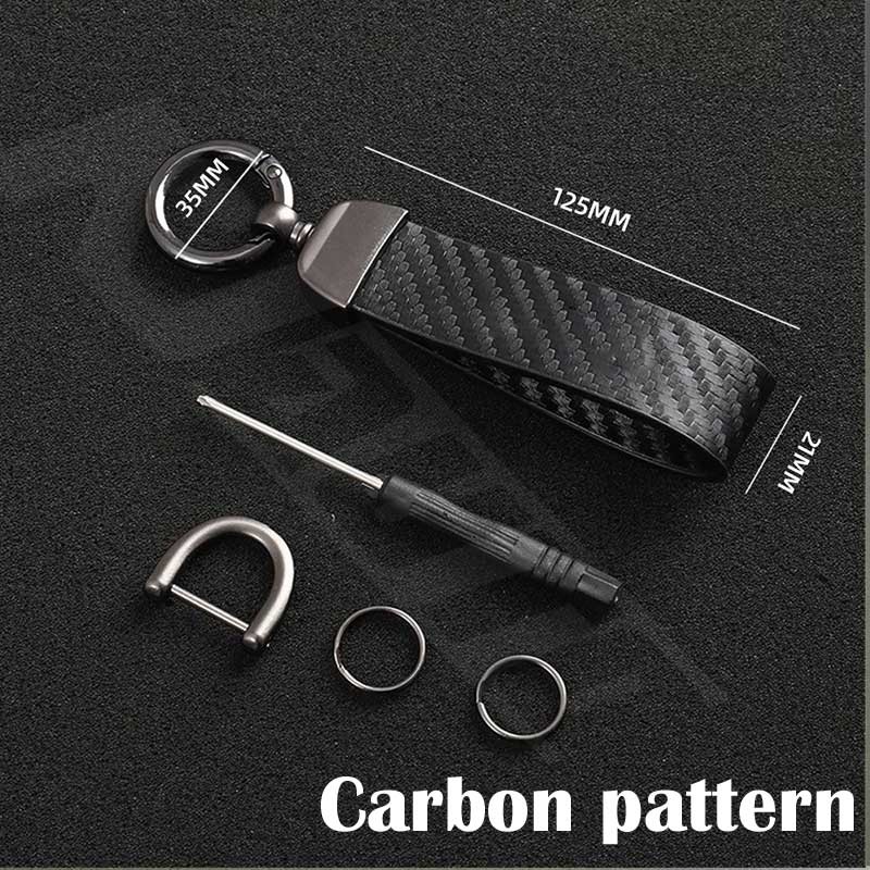 Car Suede Leather Keychain Pendant Key Chain Holder Carbon Patter Key ...