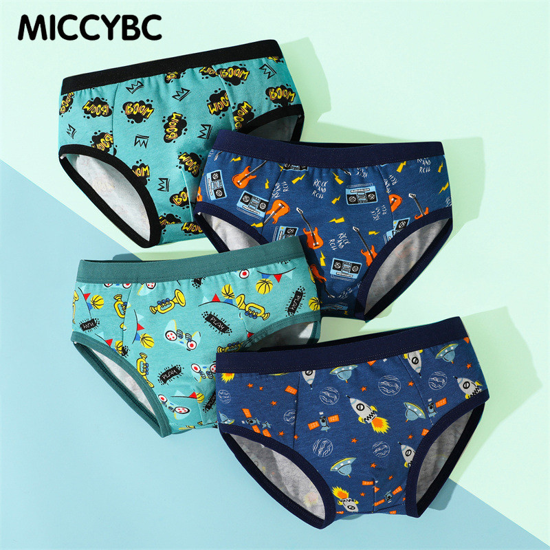 [MICCYBC]4Pcs/Box 2-15Y Boy Kids Underwear Cotton Safety Antibiosis ...