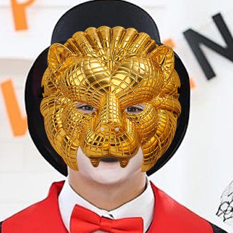 Leopard Lion Animal Masks Stage Performance Golden Half-face Mask ...
