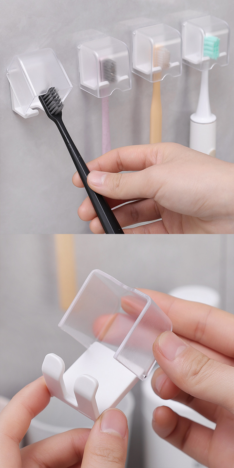 1/2/3PCS Wall Mounted Toothbrush Holder - Colorful Bricks, Self ...