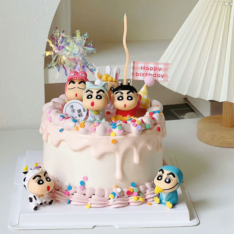 5pcs/set Crayon Shin chan Cartoon Cake Top Decoration Cute and Funny ...