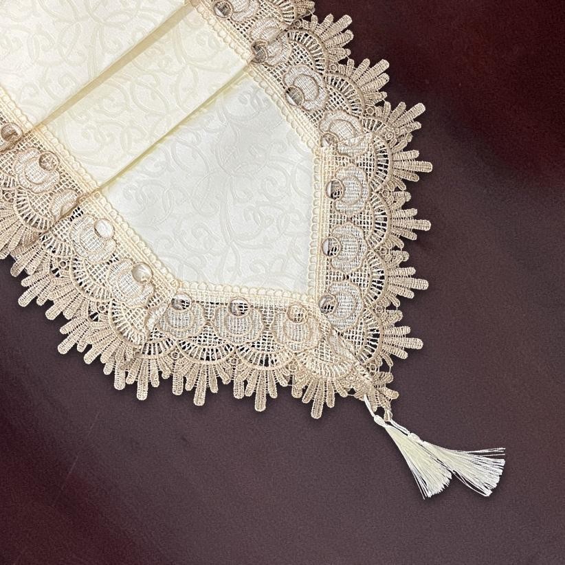 Romantika LACY TABLE RUNNER 38*180CM Luxury Lace TV Rack Cover Tassel ...
