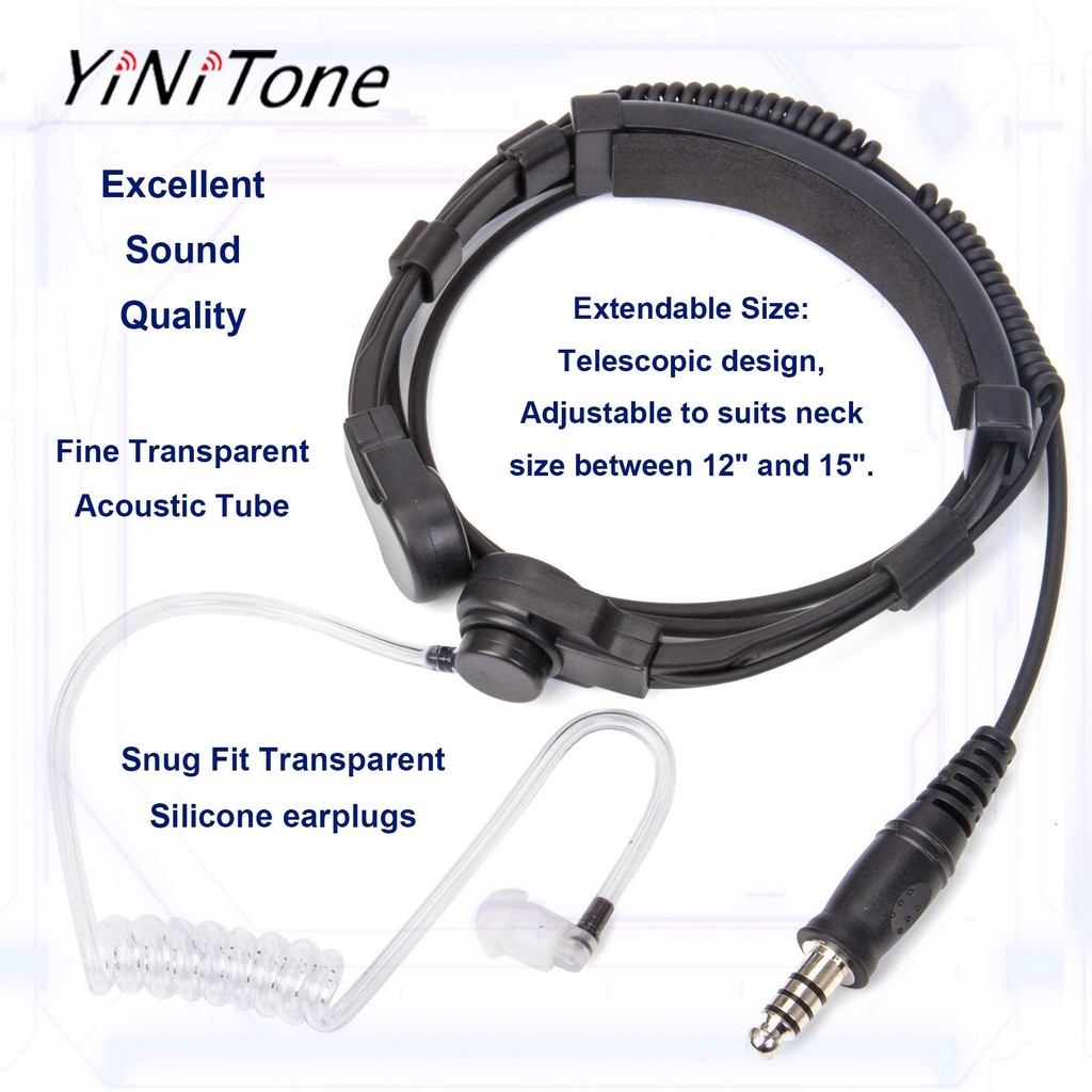 Throat controlled Headset set for ICOM ICV8 IC-V82 IC-F3 SL25 V80 radio ...