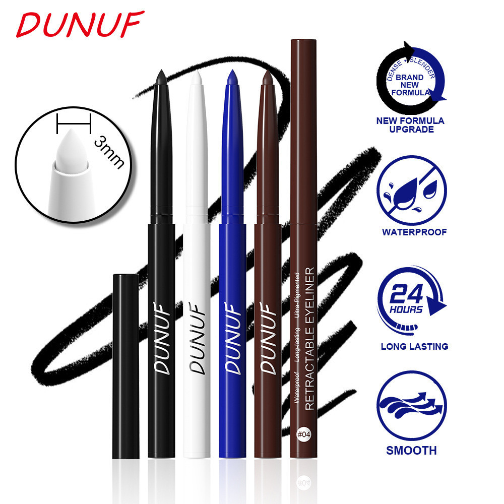 DUNUF Matte Glitter Gel Eyeliner Pencil Smooth Waterproof Blue Black
