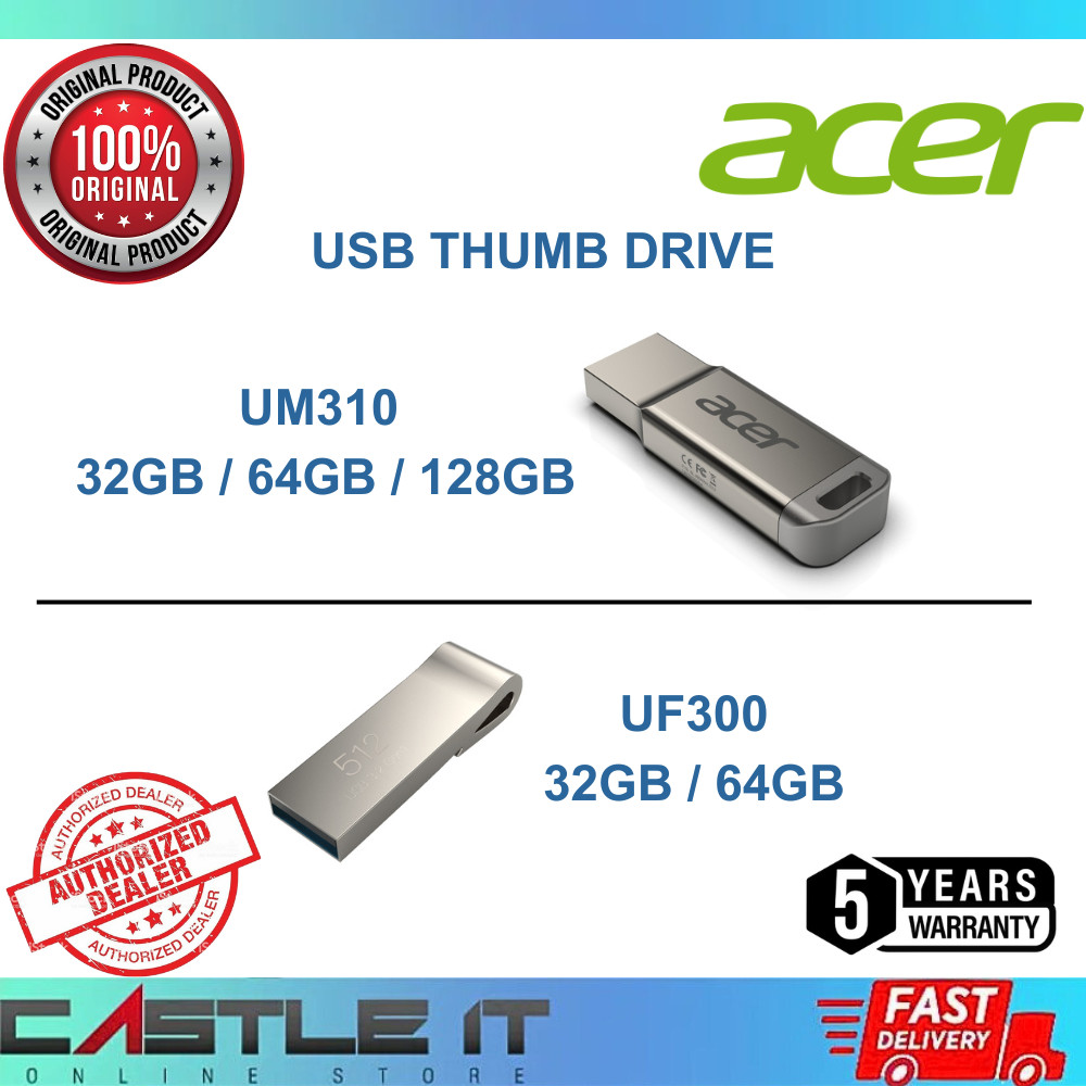 Acer UF300 UM310 USB 3.2 Flash Drive 32GB 64GB 128GB Portable High ...