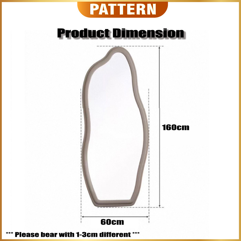PATTERN Full Length Wave Shape Curved Stand Mirror Modern Nordic Tall ...