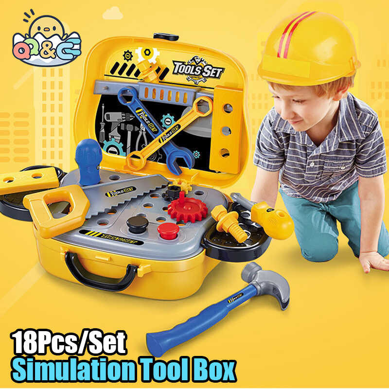 Kids Toolbox Kit Educational Simulation Repair Tools Drill Plastic Game ...