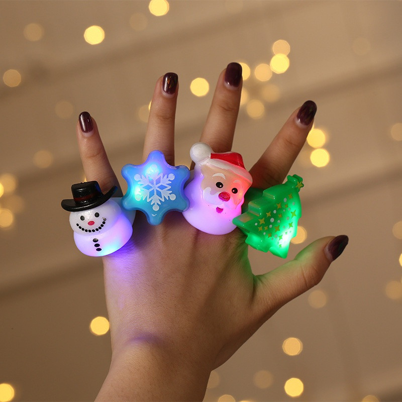 [ Featured ] Christmas Flashing Finger Rings Spinning Luminous Finger