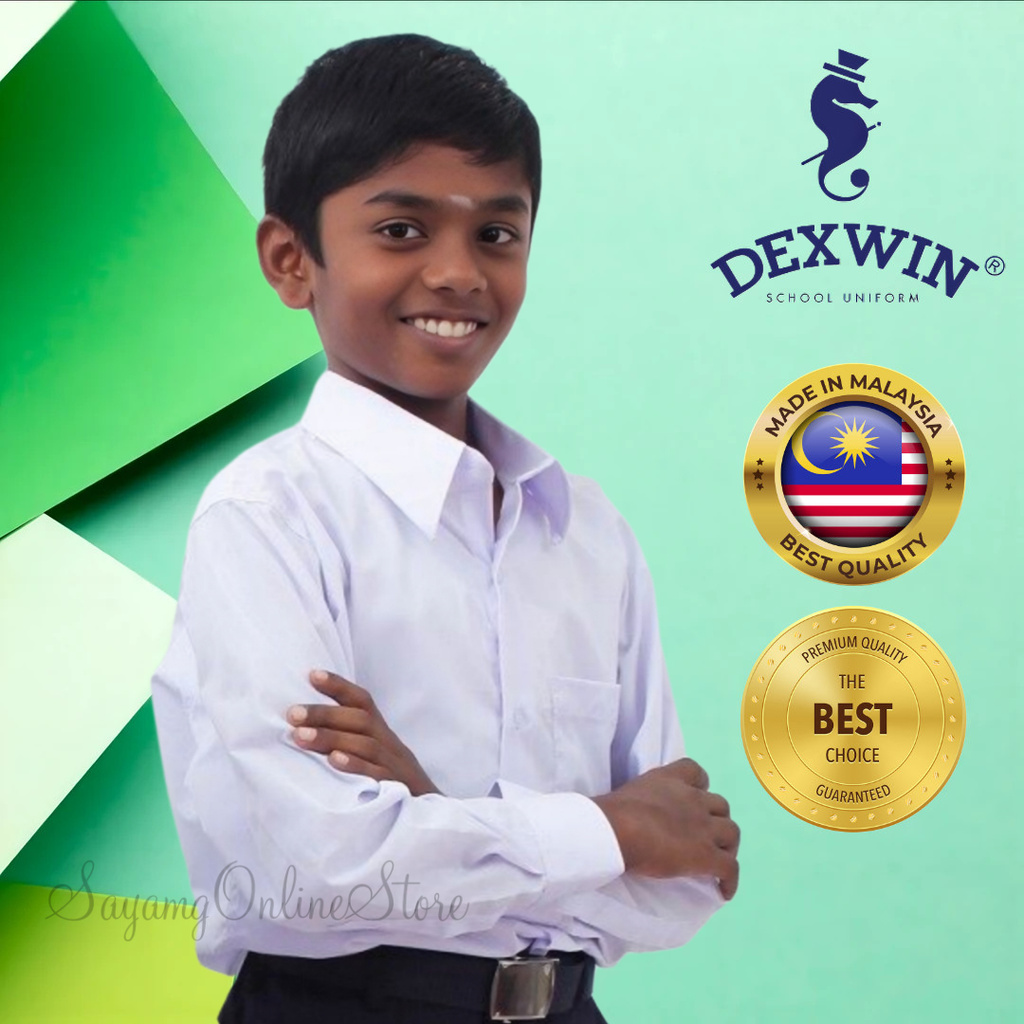 Primary Secondary School Boy Uniform Dexwin White Shirt Koshibo Kemeja ...