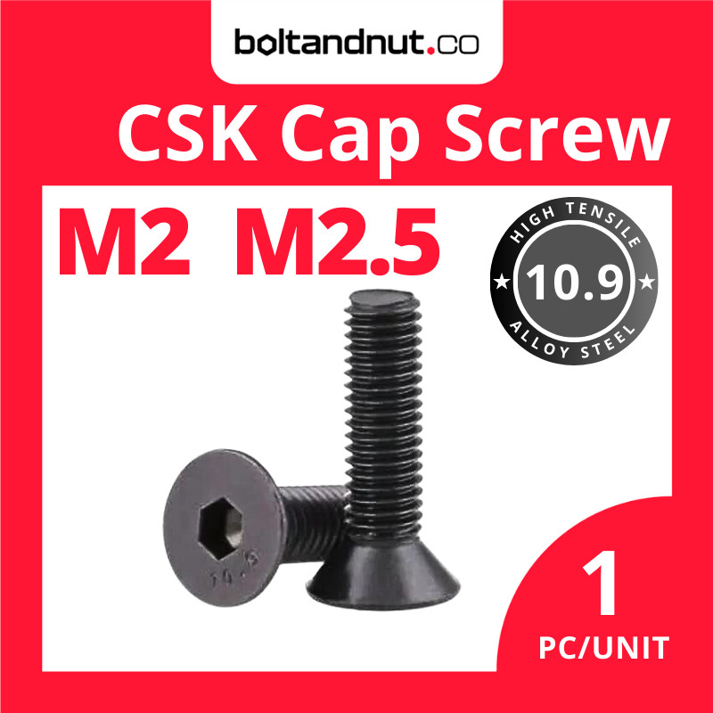 DIN7991 M2 M3 M4 M5 M6 M8 M10 M12 Black 10.9 Alloy Steel Hex