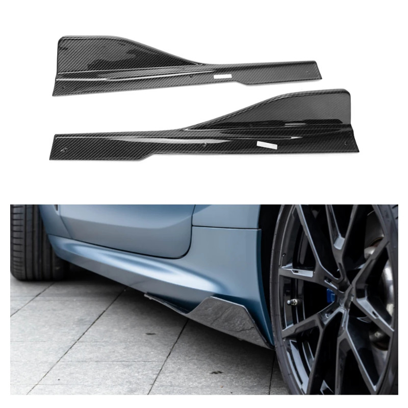 For BMW 8 Series G14 G15 Genuine Dry Carbon Fiber Side Skirts and Side ...