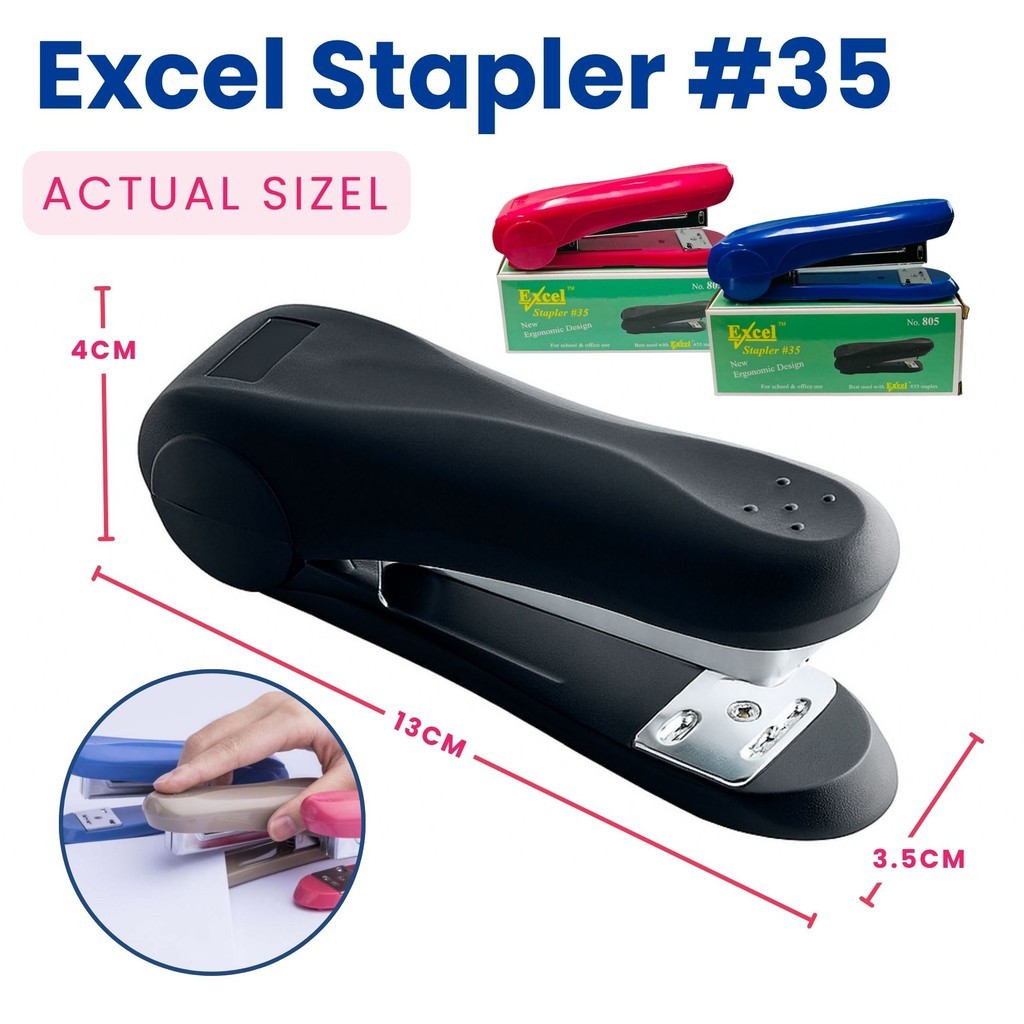 Homeflix Excel Stapler 35 – Compact Ergonomic Stapler for Office ...
