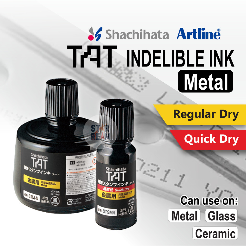 Shachihata TAT Indelible Refill Ink (Metal) |Metal Printing Ink for ...