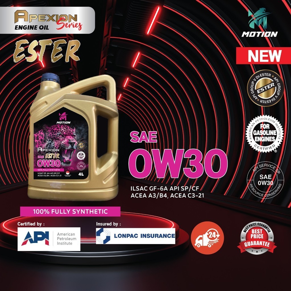 MOTION 0W30 Ester APEXION API SP Fully-Synthetic Engine Oil 4L oil ...