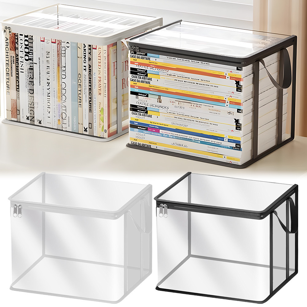 PVC Book Storage Box - Clothes Organize Containers - Transparent ...