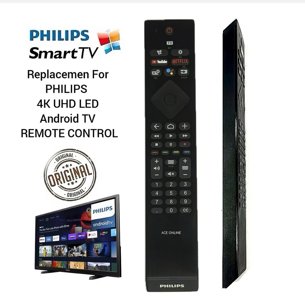 ORIGINAL PHILIPS 4K UHD LED Android TV REMOTE CONTROL WITH VOICE ...
