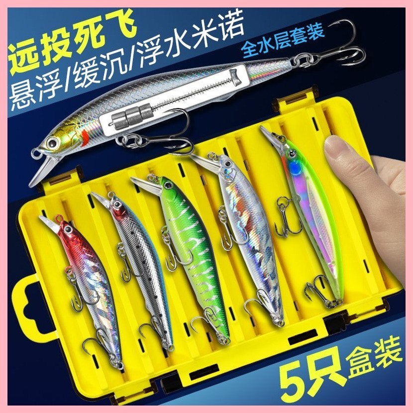 Fake Fish Bait Suspended Slow Sinking Long Shot Dead Flying Minnow Lure ...
