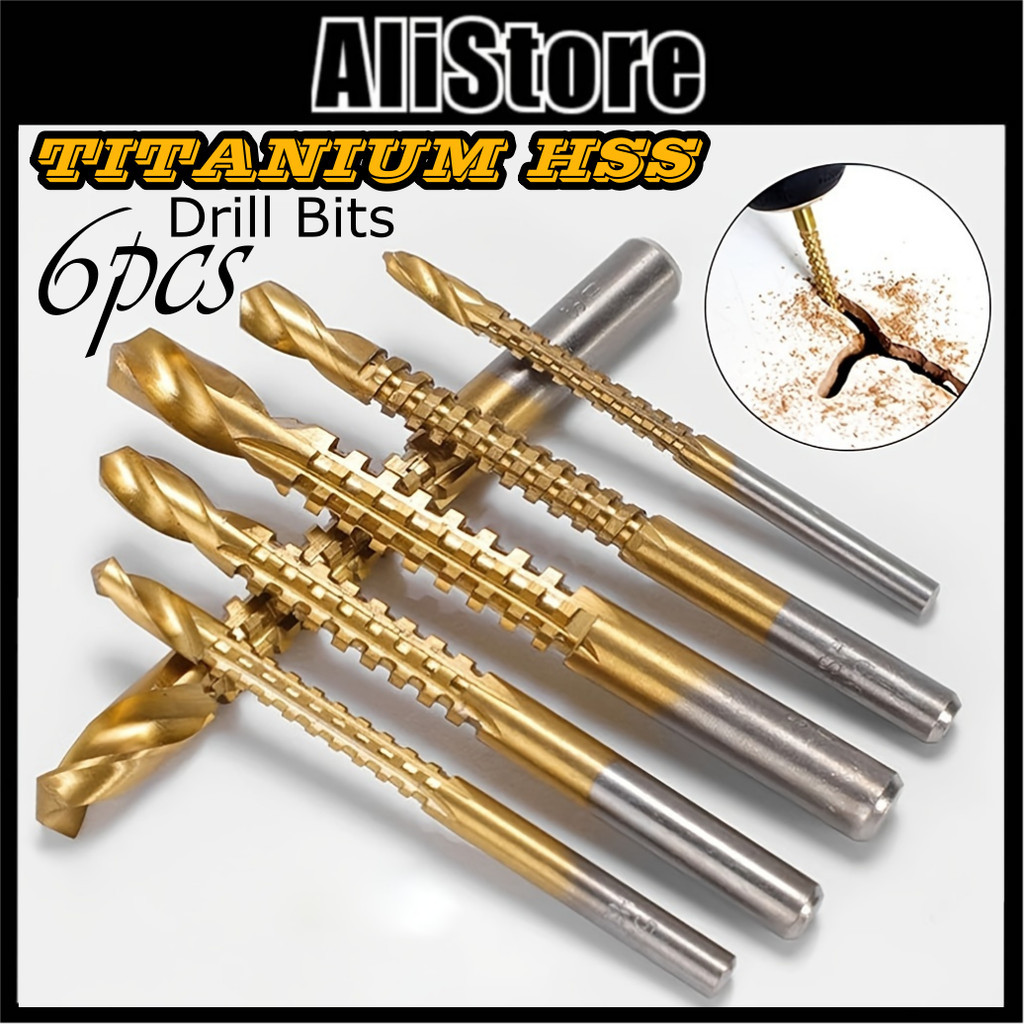 ALi 6pcs/Set Cobalt Drill Bit Set Spiral Screw Metric Composite Tap ...