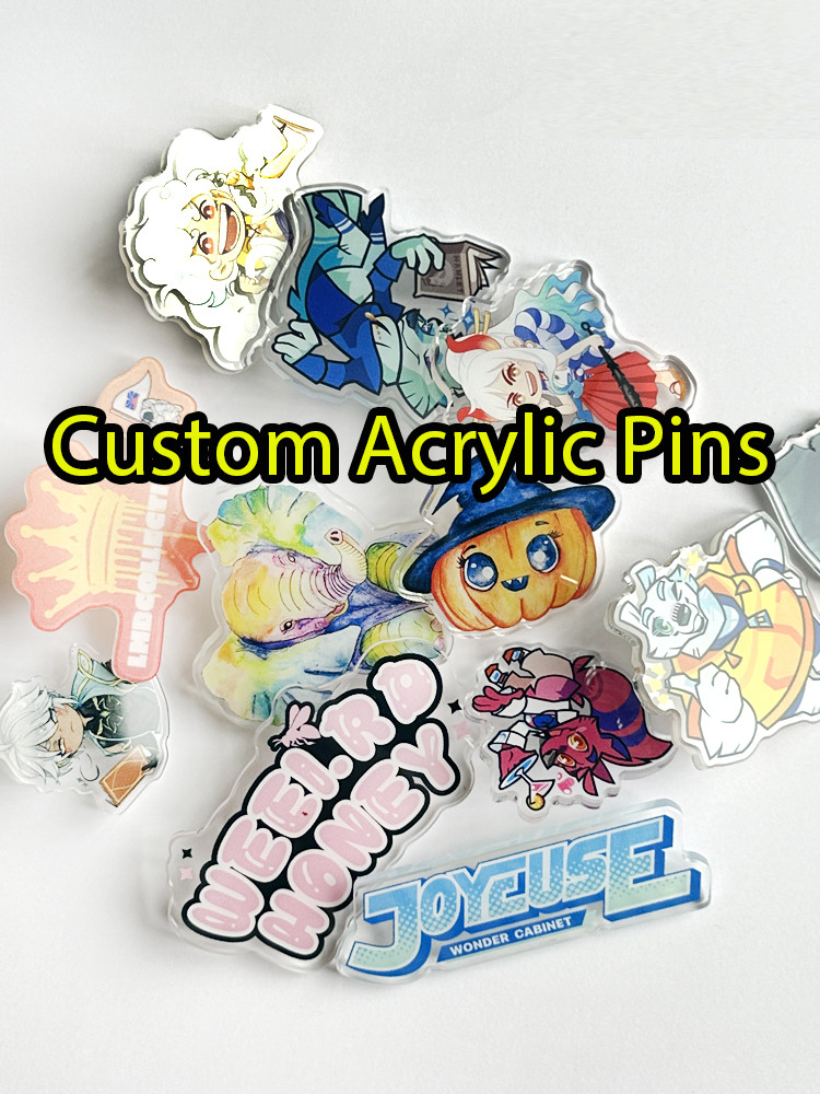 Custom Acrylic Pins Badge Clear Epoxy Brooch Customized Animal Cute ...