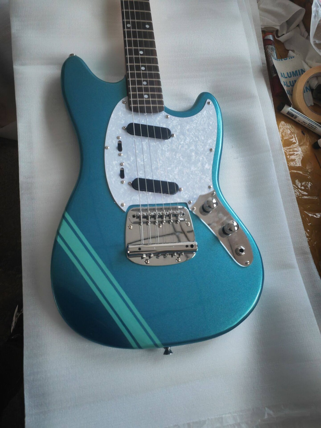 Fender Mustang 1970 Competition Blue Electric Guitar Professional