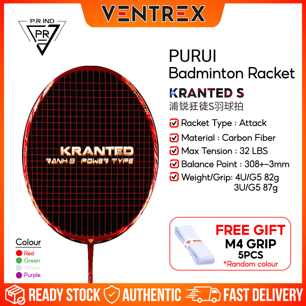 PRIND Racket Kranted S PURUI Racket Badminton Racket Raket Badminton ...