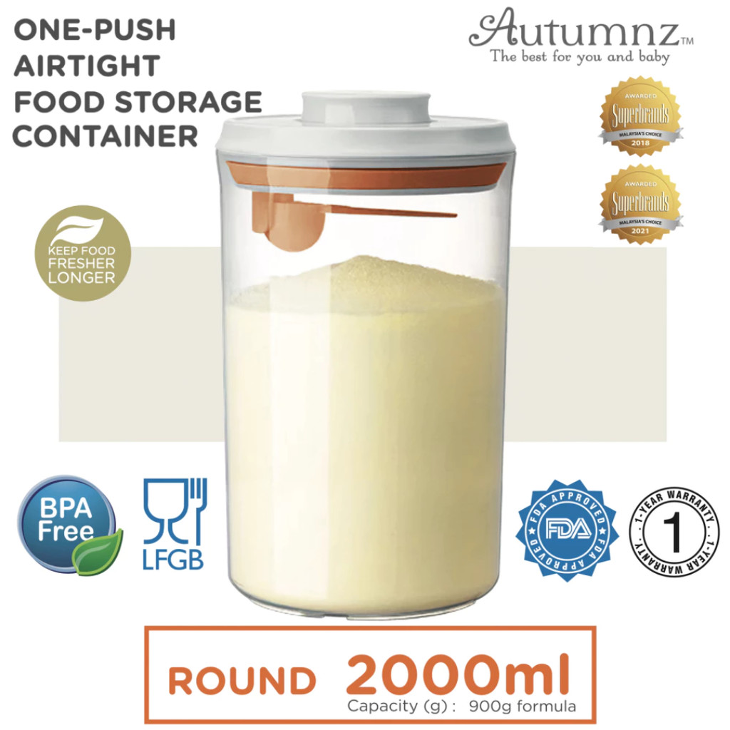 Original Autumnz One-Push Air Tight Food Storage Container - Round ...