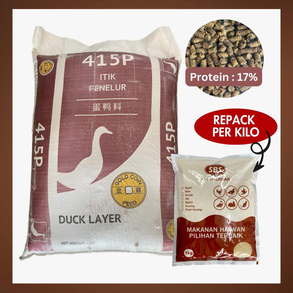 [15KG] [415p] [REPACK] Dedak Makanan Itik Penelur Premium Gold Coin ...